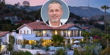 Confirmed—Brad Pitt surprises everyone with the purchase of a $12 million mansion in the Hollywood Hills linked to a musician from The Killers—this is his new home with a private cinema, swimming pool, and views of the Pacific Ocean