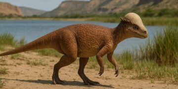 Historic discovery in Mongolia—the oldest and most complete fossil of a dinosaur with a dome-shaped skull has been found, 15 million years older than those previously known