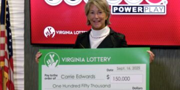 The touching story of Carrie Edwards—she won the Powerball lottery, won $150,000, and gave it all away in honor of her late husband