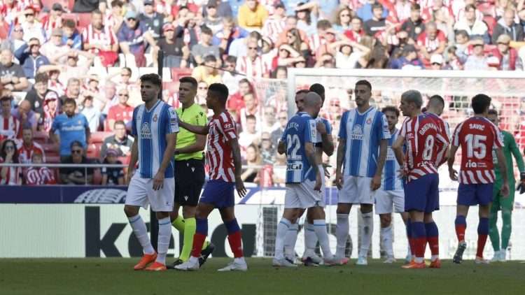 atletico de madrid espanyol expulsion leandro cabrera