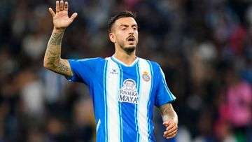 Joselu Mato of RCD Espanyol during the La Liga match between RCD Espanyol and Real Madrid played at RCDE Stadium on August 28, 2022 in Barcelona, Spain. (Photo by Sergio Ruiz / Pressinphoto / Icon Sport)