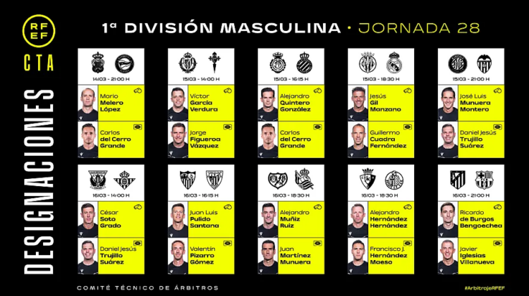 arbitros jornada 28 mallorca espanyol