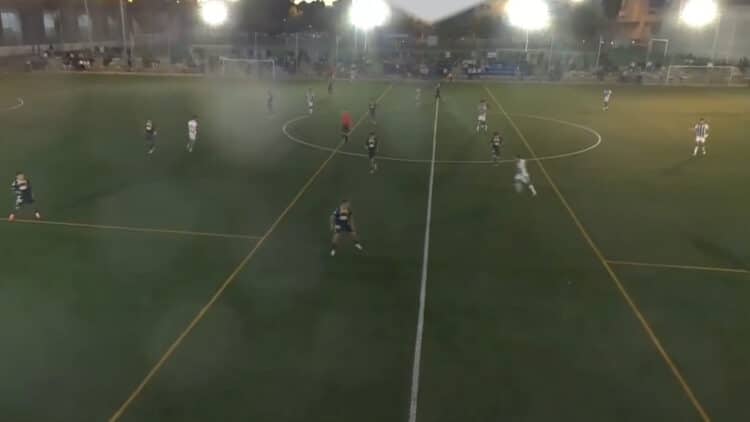 Lance del partido entre el Castellon B y el RCD Espanyol B en la jornada 10